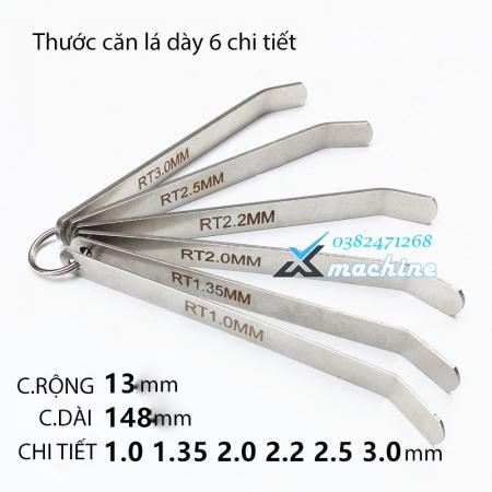 Căn lá đầu gấp loại dày dải đo 1 - 3mm