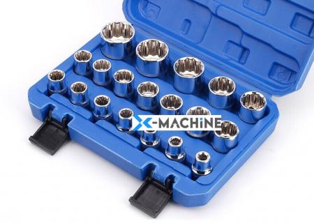 Bộ khẩu tuýp bông 1/2 loại ngắn-19 chi tiết