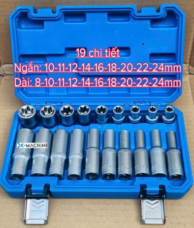 Bộ khẩu E ngắn và dài 19 chi tiết