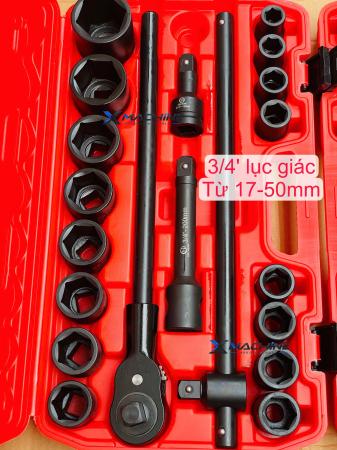 Bộ khẩu lục giác 3/4' - 21 chi tiết